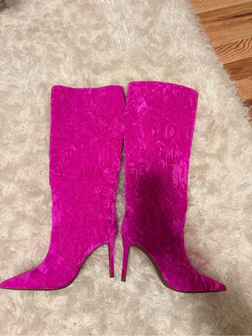 INC International Concepts Hot Pink Velvet Over-the-Knee Stiletto Boots